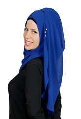 Şifon Hazır Şal - Saks